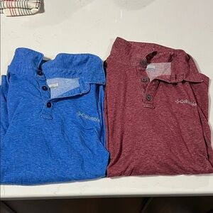 Columbia Blue and Maroon Polo Shirts Bundle